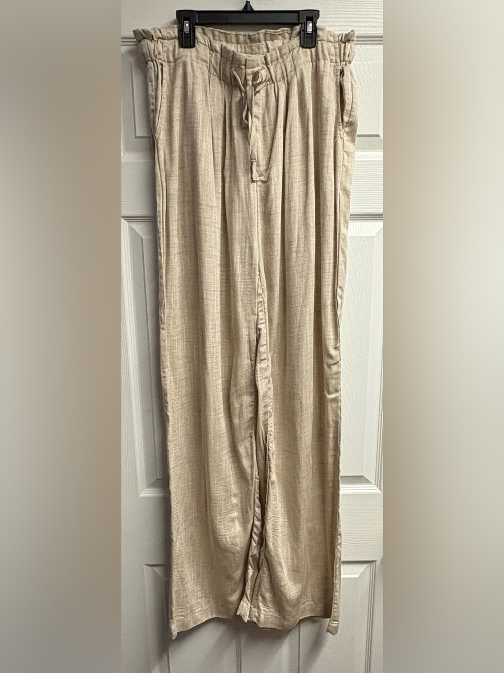 NWT Thread + Supply Linen Blend Tie Waist Wide Leg Pants Size XL
